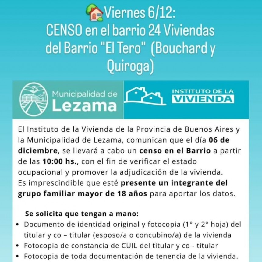 Censo de Viviendas en El Tero