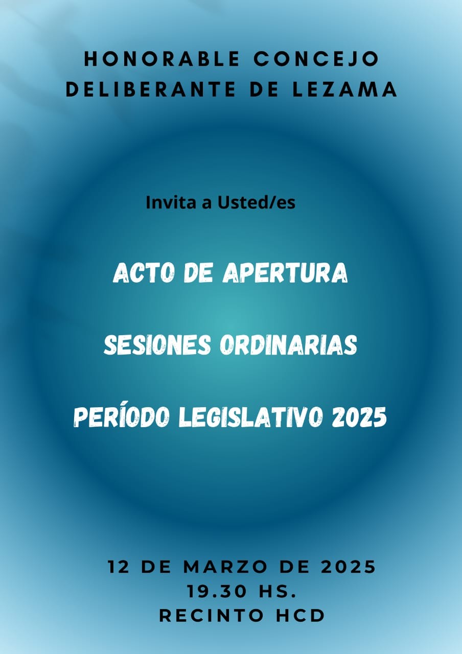 Apertura del período 2025 de Sesiones Ordinarias del Concejo Deliberante