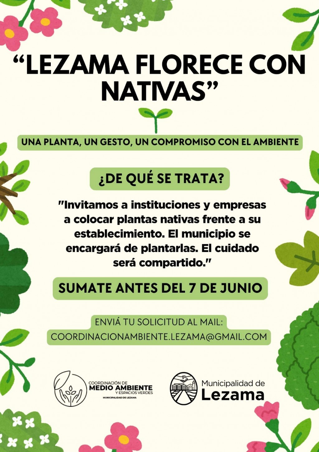 Sumate a la campaña “Lezama florece con nativas”