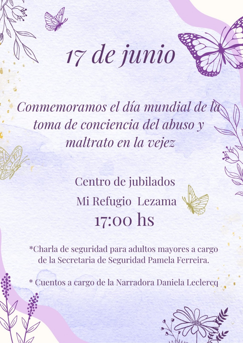 Charla en el Centro de jubilados