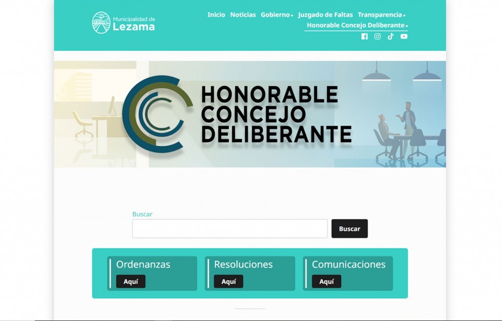 Ya está disponible la página web del Honorable Concejo Deliberante de Lezama