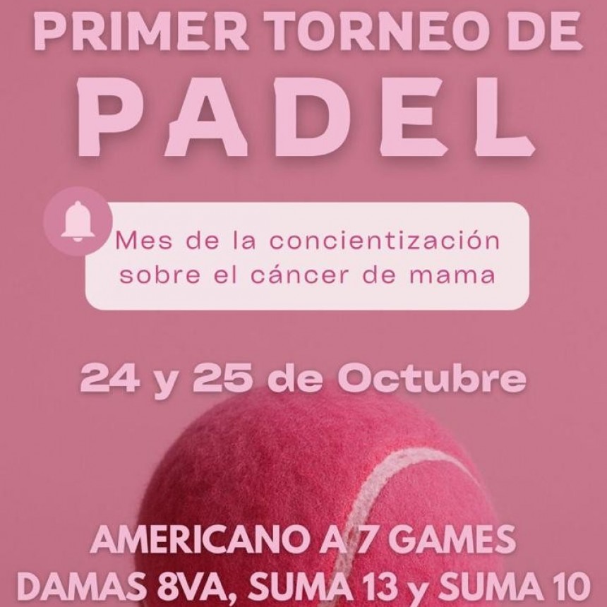 Primer torneo de pádel por la Concientización sobre el Cáncer de Mama