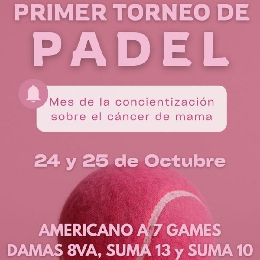 Primer torneo de pádel por la concientización sobre el cáncer de mama