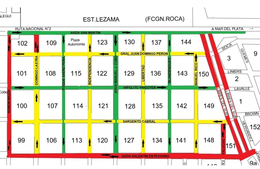 Sentido único en calles de la ciudad