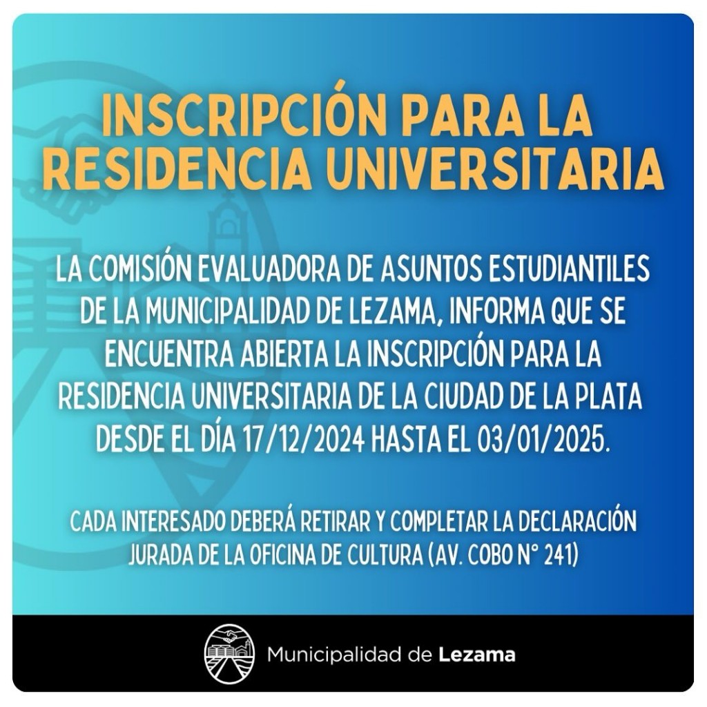 Inscripción a la Casa del Estudiante