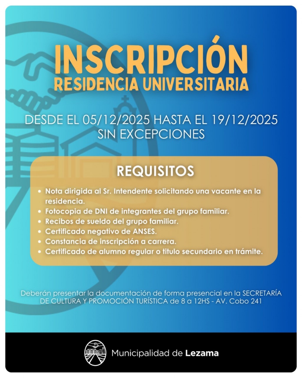 Está abierta la inscripción 2026 para la Residencia Universitaria de Lezama en La Plata 