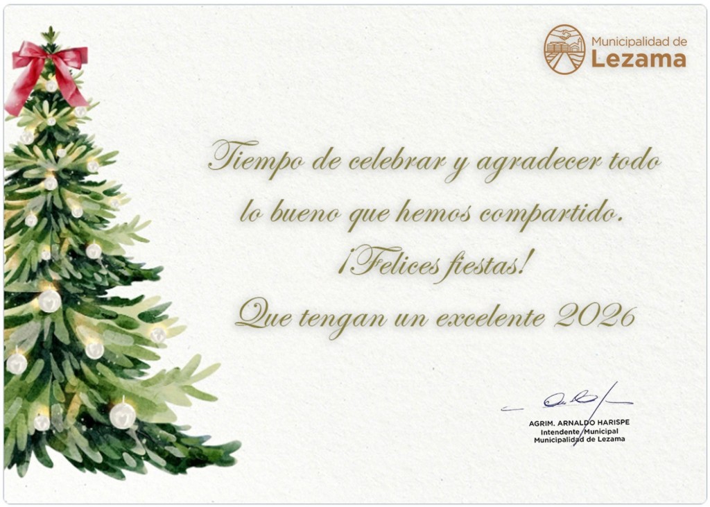 El intendente Harispe desea Felices Fiestas a la comunidad