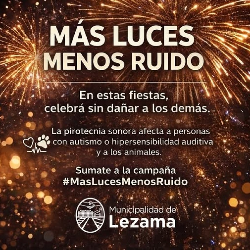 Más luces menos ruido: En estas fiestas celebrá sin dañar a los demás